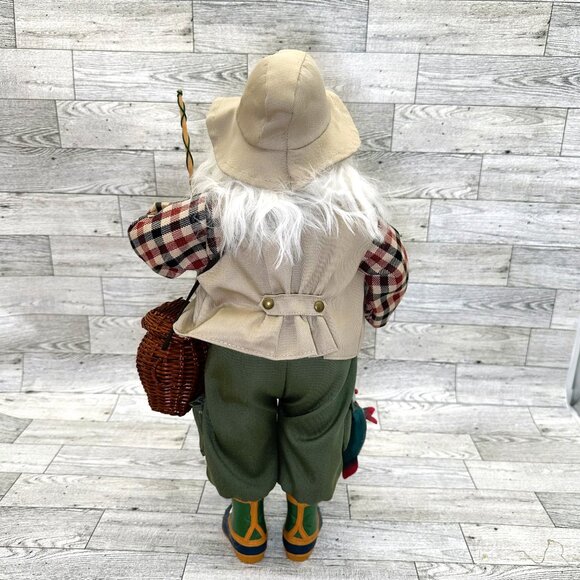 Christmas 17" Fishing Santa Décor w/ Rod, Storage Basket, & 3 Caught Fish - Picture 8 of 8